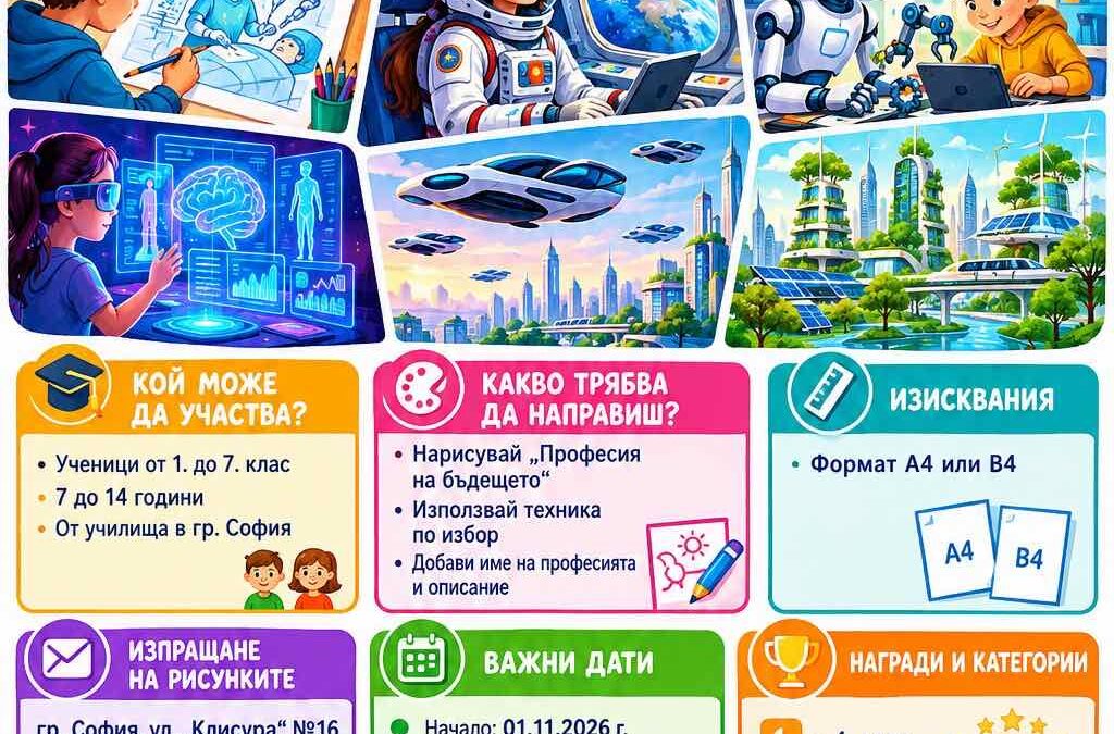конкурс за детска рисунка на тема "Професии на бъдещето" на ЦПЛР-КОК София